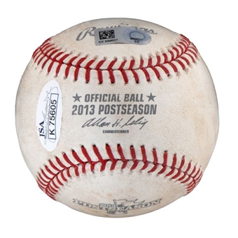 2013 Clayton Kershaw Game Used and Signed NLCS Postseason Baseball